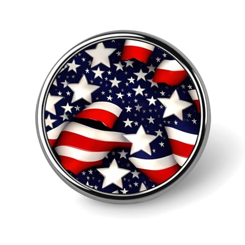 Amerikanische Flagge, Sterne, Streifen, Abzeichen, dekorativ, langlebige Aluminiumlegierung, rundes Abzeichen, leichte Knopf-Brosche für Hemden, Jacken, Hüte, Uniformen, 2,5 cm Amerikanische Flagge, Sterne, Streifen, Abzeichen, dekorativ, langlebige Aluminiumlegierung, rundes Abzeichen, leichte Knopf-Brosche für Hemden, Jacken, Hüte, Uniformen, 2,5 cm von LKHDS
