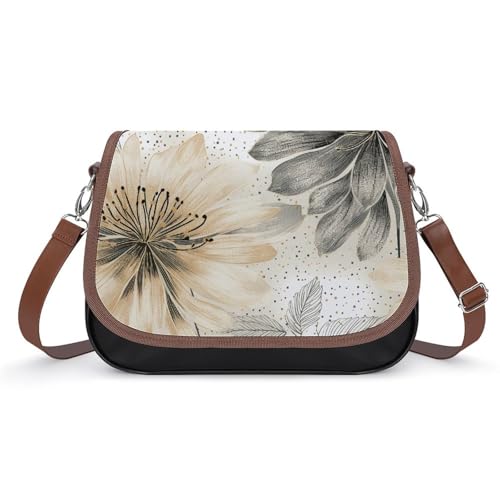 Beige und Weiß Streifen Umhängetasche für Damen, Leder Crossbody Tasche Verstellbarer Abnehmbarer Schultergurt, Freihandtaschen Beige und Weiß Streifen Umhängetasche für Damen, Leder Crossbody Tasche Verstellbarer Abnehmbarer Schultergurt, Freihandtaschen von LKHDS