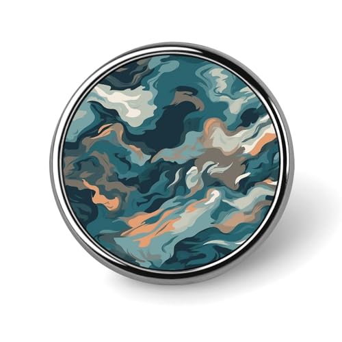 Blaue Camouflage-Muster-Abzeichen, dekorativ, langlebige Aluminiumlegierung, rundes Abzeichen, leichte Knopf-Brosche für Hemden, Jacken, Hüte, Uniformen, 2,5 cm von LKHDS