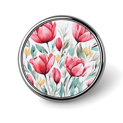 Blumenabzeichen, dekorativ, langlebige Aluminiumlegierung, rund, leichte Knopf-Brosche für Hemden, Jacken, Hüte, Uniformen, 2,5 cm Blumenabzeichen, dekorativ, langlebige Aluminiumlegierung, rund, leichte Knopf-Brosche für Hemden, Jacken, Hüte, Uniformen, 2,5 cm von LKHDS