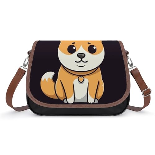 Cartoon Shiba Inu Umhängetasche für Damen, Leder Crossbody Tasche Verstellbarer Abnehmbarer Schultergurt, Freihandtaschen Cartoon Shiba Inu Umhängetasche für Damen, Leder Crossbody Tasche Verstellbarer Abnehmbarer Schultergurt, Freihandtaschen von LKHDS