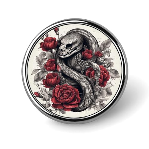 Dekorative Brosche mit Tieren auf Blumen, langlebige Aluminiumlegierung, rund, leichte Knopf-Brosche für Hemden, Jacken, Hüte, Uniformen, 2,5 cm von LKHDS