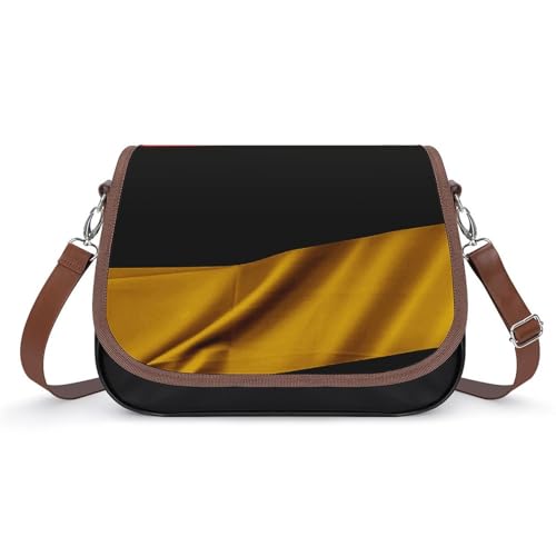 Deutschland Flagge Umhängetasche für Damen, Leder Crossbody Tasche Verstellbarer Abnehmbarer Schultergurt, Freihandtaschen Deutschland Flagge Umhängetasche für Damen, Leder Crossbody Tasche Verstellbarer Abnehmbarer Schultergurt, Freihandtaschen von LKHDS