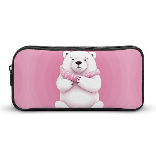 Eisbär-Federmäppchen, großes Fassungsvermögen, minimalistisches Federmäppchen, leicht und langlebig, kleine Aufbewahrungstasche für Bürobedarf, Organizer Eisbär-Federmäppchen, großes Fassungsvermögen, minimalistisches Federmäppchen, leicht und langlebig, kleine Aufbewahrungstasche für Bürobedarf, Organizer von LKHDS