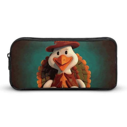 Federmäppchen mit Aufschrift "Happy Thanksgiving Truthahn", großes Fassungsvermögen, minimalistisches Federmäppchen, leicht und langlebig, kleine Aufbewahrungstasche für Bürobedarf Federmäppchen mit Aufschrift "Happy Thanksgiving Truthahn", großes Fassungsvermögen, minimalistisches Federmäppchen, leicht und langlebig, kleine Aufbewahrungstasche für Bürobedarf von LKHDS