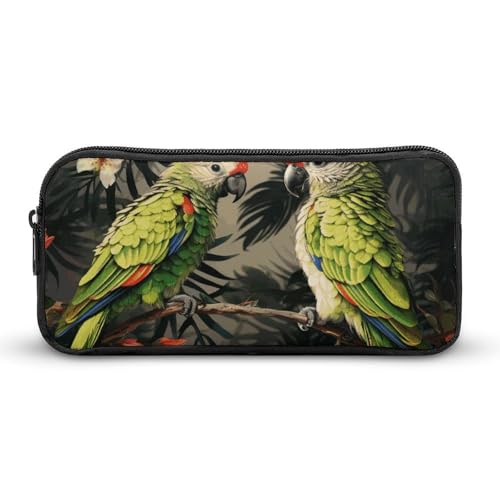 Federmäppchen mit Papageien-Motiv, großes Fassungsvermögen, minimalistisches Federmäppchen, leicht und langlebig, kleine Aufbewahrungstasche für Bürobedarf, Organizer von LKHDS