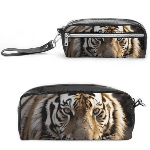 Federmäppchen mit Tiermotiv, großes Fassungsvermögen, Leder-Federmäppchen mit Reißverschluss, tragbare kleine Make-up-Tasche, Bürobedarf-Organizer für Damen und Herren von LKHDS