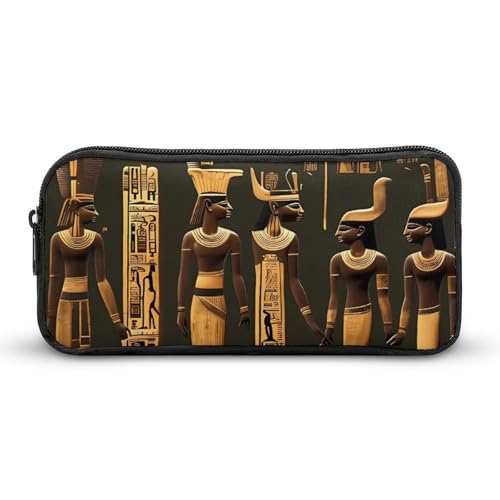 Federmäppchen mit antiker ägyptischer Hieroglyphe, großes Fassungsvermögen, minimalistisches Federmäppchen, leicht und langlebig, kleine Aufbewahrungstasche für Bürobedarf, Organizer von LKHDS