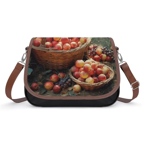 Fruit Harvest Umhängetasche für Damen, Leder, Crossbody-Tasche, verstellbarer abnehmbarer Schultergurt, freihändige Taschen Fruit Harvest Umhängetasche für Damen, Leder, Crossbody-Tasche, verstellbarer abnehmbarer Schultergurt, freihändige Taschen von LKHDS