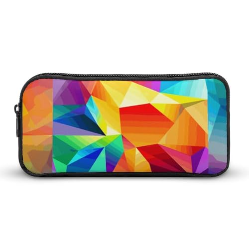 Geometrisches Federmäppchen in Regenbogenfarben, großes Fassungsvermögen, minimalistisches Federmäppchen, leicht und langlebig, kleine Aufbewahrungstasche für Bürobedarf Geometrisches Federmäppchen in Regenbogenfarben, großes Fassungsvermögen, minimalistisches Federmäppchen, leicht und langlebig, kleine Aufbewahrungstasche für Bürobedarf von LKHDS