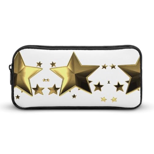 Gold Star Federmäppchen, großes Fassungsvermögen, minimalistisches Federmäppchen, leicht und langlebig, kleine Aufbewahrungstasche für Bürobedarf, Organizer Gold Star Federmäppchen, großes Fassungsvermögen, minimalistisches Federmäppchen, leicht und langlebig, kleine Aufbewahrungstasche für Bürobedarf, Organizer von LKHDS