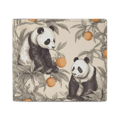 LKHDS Animals and Oranges Bifold Wallet with ID Window, Leather Slim Wallet Easy Access Compact Purse for Men Women von LKHDS