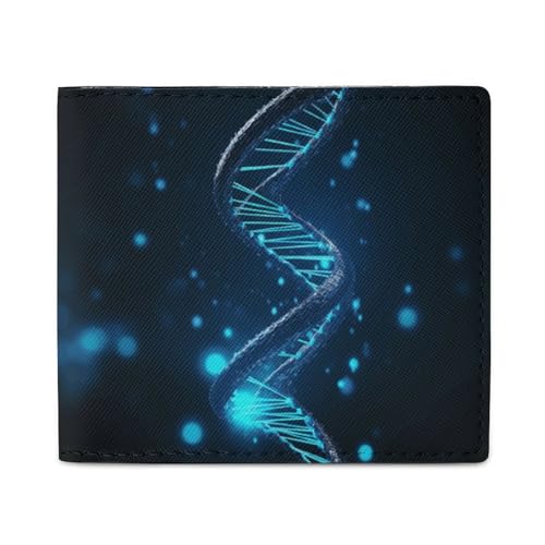LKHDS Blue DNA Structure Bifold Wallet with ID Window, Leather Slim Wallet Easy Access Compact Purse for Men Women LKHDS Blue DNA Structure Bifold Wallet with ID Window, Leather Slim Wallet Easy Access Compact Purse for Men Women von LKHDS