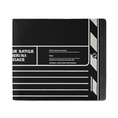 LKHDS Classic Movie Clapboard Black Bifold Wallet with ID Window, Leather Slim Wallet Easy Access Compact Purse for Men Women von LKHDS