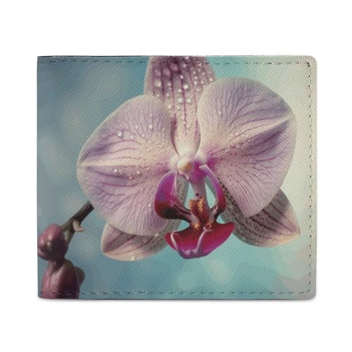 LKHDS Faltbare Geldbörse mit blühendem Blumenmotiv und Ausweisfenster, schlankes Leder, einfacher Zugriff, kompakte Geldbörse für Männer und Frauen von LKHDS