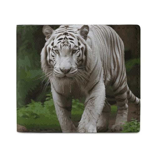 LKHDS Majestic White Bengal Tiger Bifold Wallet with ID Window, Leather Slim Wallet Easy Access Compact Purse for Men Women LKHDS Majestic White Bengal Tiger Bifold Wallet with ID Window, Leather Slim Wallet Easy Access Compact Purse for Men Women von LKHDS