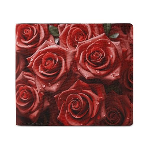 LKHDS Many Red Roses Bifold Wallet with ID Window, Leather Slim Wallet Easy Access Compact Purse for Men Women LKHDS Many Red Roses Bifold Wallet with ID Window, Leather Slim Wallet Easy Access Compact Purse for Men Women von LKHDS