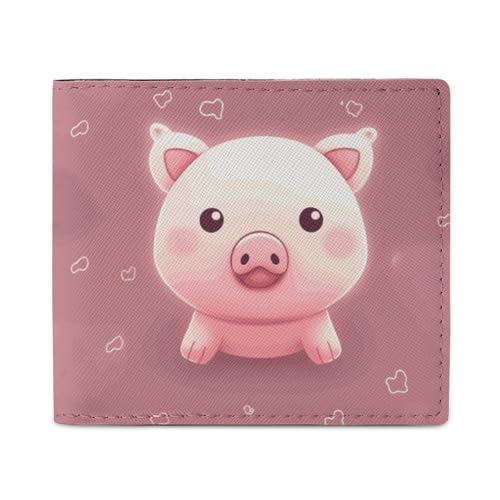 LKHDS Smiling Bifold Wallet with ID Window, Leather Slim Wallet Easy Access Compact Purse for Men Women von LKHDS