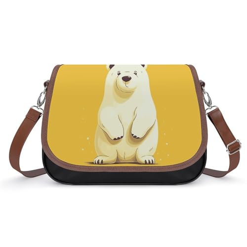 Niedliche Cartoon-Eisbär-Umhängetasche für Frauen, Leder-Crossbody-Tasche, verstellbarer abnehmbarer Schultergurt, freihändige Taschen Niedliche Cartoon-Eisbär-Umhängetasche für Frauen, Leder-Crossbody-Tasche, verstellbarer abnehmbarer Schultergurt, freihändige Taschen von LKHDS