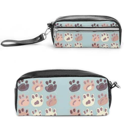 Niedliches Tier-Federmäppchen, großes Fassungsvermögen, Leder-Federmäppchen mit Reißverschluss, tragbare kleine Make-up-Tasche, Bürobedarf-Organizer für Damen und Herren von LKHDS