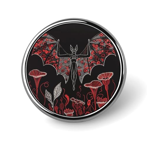 Rote und schwarze leuchtende Abzeichen, dekorativ, langlebige Aluminiumlegierung, rundes Abzeichen, leichte Knopf-Brosche für Hemden, Jacken, Hüte, Uniformen, 2,5 cm von LKHDS