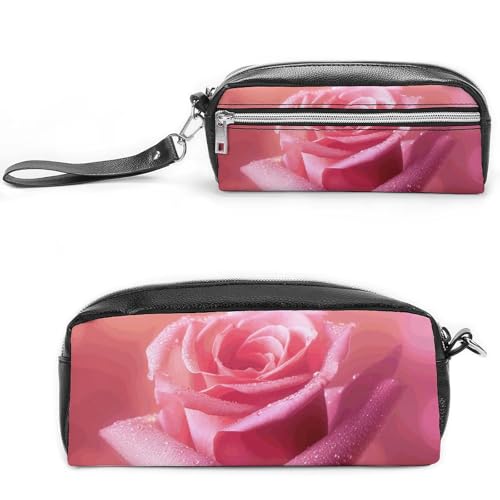 Schönes Federmäppchen mit Blumenbildern, großes Fassungsvermögen, Leder-Federmäppchen mit Reißverschluss, tragbare kleine Make-up-Tasche, Bürobedarf-Organizer für Damen und Herren Schönes Federmäppchen mit Blumenbildern, großes Fassungsvermögen, Leder-Federmäppchen mit Reißverschluss, tragbare kleine Make-up-Tasche, Bürobedarf-Organizer für Damen und Herren von LKHDS