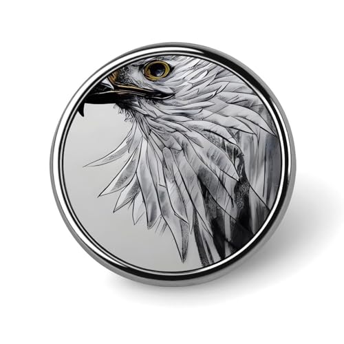 Skizzieren eines Adler-Abzeichens, dekorativ, langlebige Aluminiumlegierung, rundes Abzeichen, leichte Knopf-Brosche für Hemden, Jacken, Hüte, Uniformen, 2,5 cm von LKHDS