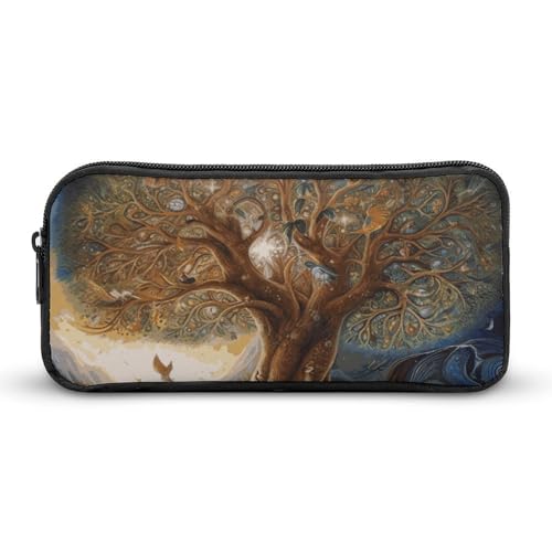 Tree of Life Federmäppchen, großes Fassungsvermögen, minimalistisches Federmäppchen, leicht und langlebig, kleine Aufbewahrungstasche für Bürobedarf, Organizer von LKHDS