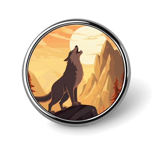 Wolf Badges Dekorative, langlebige Aluminium-Legierung, rundes Abzeichen, leichte Knopf-Brosche für Hemden, Jacken, Hüte, Uniformen, 2,5 cm Wolf Badges Dekorative, langlebige Aluminium-Legierung, rundes Abzeichen, leichte Knopf-Brosche für Hemden, Jacken, Hüte, Uniformen, 2,5 cm von LKHDS