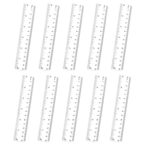 10 Stück Transparentes Kunststofflineal Gerades Lineal Bruchsicheres Durchsichtiges Kunststofflineal Transparentes Kunststofflineal Kit für Schüler Schule Kinder Klassenzimmer Bürobedar von LKJAUOZ