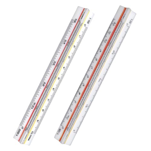 2 Stück Architektonisches Lineal, dreieckig, Maßstab Lineal,metrische Skalen 1:20 1:25 1:50 1:75 1:100 1:125/1:100 1:200 1:250 1:300 1:400 1:500, Ideal für Architekten, Studenten, Zeichner 2 Stück Architektonisches Lineal, dreieckig, Maßstab Lineal,metrische Skalen 1:20 1:25 1:50 1:75 1:100 1:125/1:100 1:200 1:250 1:300 1:400 1:500, Ideal für Architekten, Studenten, Zeichner von LKJAUOZ