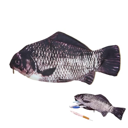 Fisch Geformt Federmäppchen Neuheit Fisch Federbeutel Fisch Geldbörse Lustige Federmäppchen mit Gepolstertem Dickschaum Futter für Schule Klassenzimmer, Federtaschen von LKJAUOZ