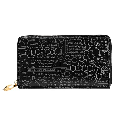 LKLDDPZB Abstrakte Wissenschaft Chemie Druck Lange Leder Clutch Geldbörse - Modisch Chic und Langlebig Geldbörse mit doppelseitig bedrucktem Design, Schwarz , Einheitsgröße von LKLDDPZB