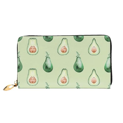 LKLDDPZB Avocado Pattern Print Long Leather Clutch Wallet - Modisch Chic und Durable Wallet mit Full Double Side Print Design, Schwarz , Einheitsgröße von LKLDDPZB