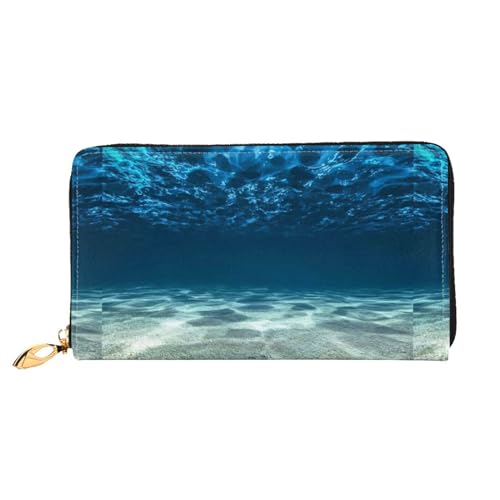 LKLDDPZB Blue Ocean Sea Print Lange Leder Clutch Wallet - Modisch Schicke und langlebige Geldbörse mit doppelseitig bedrucktem Design, Schwarz , Einheitsgröße von LKLDDPZB