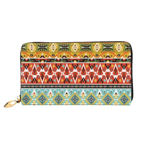 LKLDDPZB Bohemian Feather Print Lange Leder Clutch Wallet - Modisch Chic und Durable Wallet mit Full Double Side Print Design, Schwarz , Einheitsgröße von LKLDDPZB