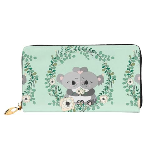 LKLDDPZB Koala Print Lange Leder Clutch Wallet - Modisch Chic und Langlebig Geldbörse mit Full Double Side Print Design, Schwarz , Einheitsgröße von LKLDDPZB