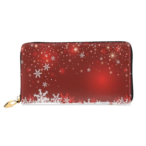 LKLDDPZB Lange Clutch aus Leder mit Weihnachtsdruck, modisch schick und langlebig, mit doppelseitig bedrucktem Design, Schwarz , Einheitsgröße von LKLDDPZB