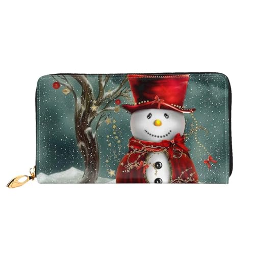 LKLDDPZB Lange Clutch aus Leder mit Weihnachtsdruck, modisch schick und langlebig, mit doppelseitig bedrucktem Design, Schwarz , Einheitsgröße von LKLDDPZB