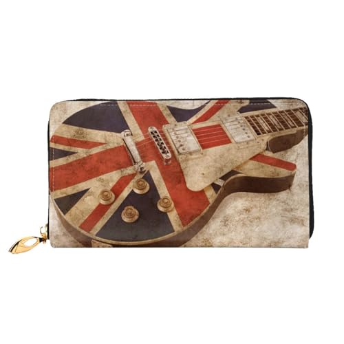 LKLDDPZB Lange Leder-Clutch-Geldbörse mit britischer Flagge, modisch schick und langlebig, mit doppelseitigem Druckdesign, Schwarz , Einheitsgröße von LKLDDPZB