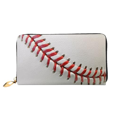 LKLDDPZB Sport Ball Baseball Print Lange Leder Clutch Geldbörse - Modisch Chic und Langlebig Geldbörse mit doppelseitig bedrucktem Design, Schwarz , Einheitsgröße von LKLDDPZB