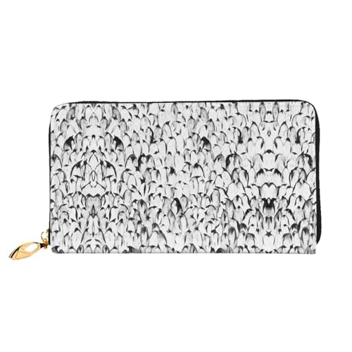 LKLDDPZB Stilvolle Crowd of Penguins Muster Print Lange Leder Clutch Wallet - Modisch Chic und Langlebig Geldbörse mit doppelseitig bedrucktem Design, Schwarz , Einheitsgröße von LKLDDPZB