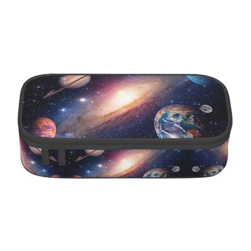 LKLDDPZB Universum Galaxy Print Federmäppchen mit hoher Kapazität – Volldruck-Design, langlebige Oxford-Stoff-Konstruktion, vielseitige und organisierte Lösung für Ihre Schreibwaren und Zubehör, von LKLDDPZB