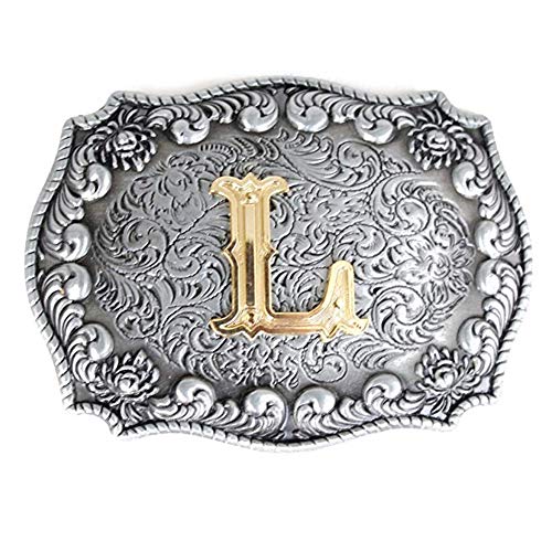 Herren-Gürtelschnallen, englischer Buchstabe in 3D, Westernstil, Cowboy-Alphabet, Initiale, Gürtelschnallen für Herren Gr. onesize, L von LKMY