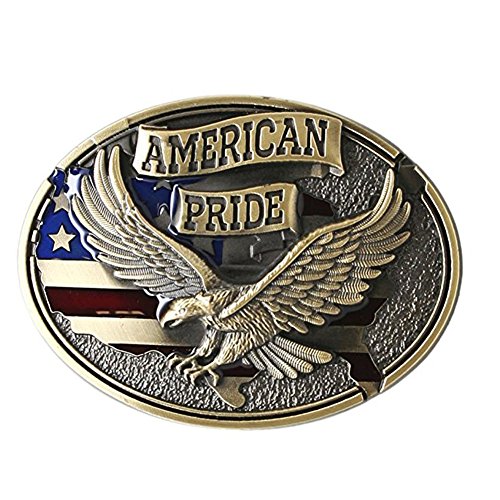 LKMY 3D Eagle Herren Gürtelschnalle Vintage Style American Cowboy Western Gravierte Blume Gold Vogel Gürtelschnallen Für Männer Frauen Jungen Mädchen Geschenk von LKMY