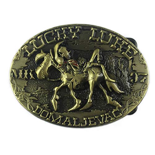 Lucky Luke Horse Rider Cowboy Buckle Western Gürtelschnalle für Herren und Damen von LKMY
