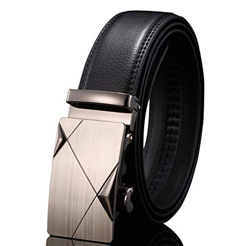 LKMY Herren-Gürtel, Ratsche, Automatik-Ledergürtel für Männer, 3,5 cm breit, Anzuggürtel mit Geschenk-Set, Schwarz LKMY Herren-Gürtel, Ratsche, Automatik-Ledergürtel für Männer, 3,5 cm breit, Anzuggürtel mit Geschenk-Set, Schwarz von LKMY