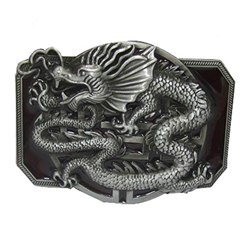 LKMY Herren Gürtelschnalle, Chinese Dragon Head 3D Gürtelschnalle, Mythic Themed Authentic Dragon Designs von LKMY