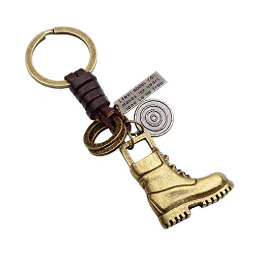 LKMY KeyChain KeyRing mit Boot Leder Home Vintage Mini Anhänger für Männer Frauen Mädchen Jungen von LKMY