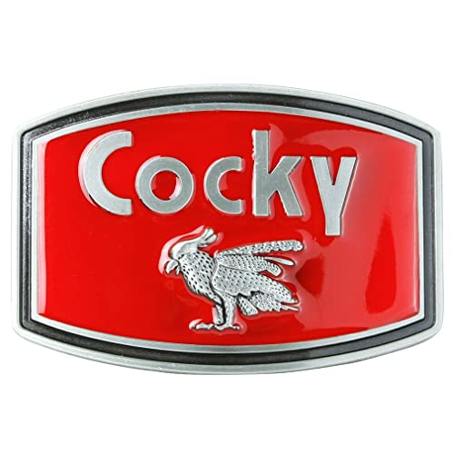 LKMY Mens Belt Buckle, Cocky Die Cast Chrome Finish Metal Belt Buckle,Western Belt Buckle American Indian Style Rot von LKMY